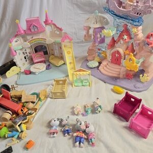 Lot Of Sylvanian Families And Honey Bee Acres Play Sets.